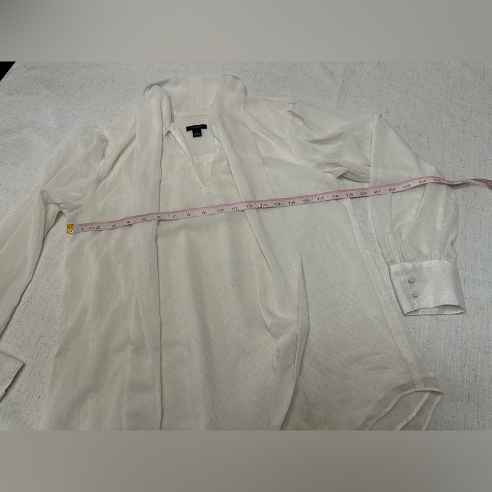Ann Taylor Factory Cream Polka Dot Blouse - Picture 7 of 11